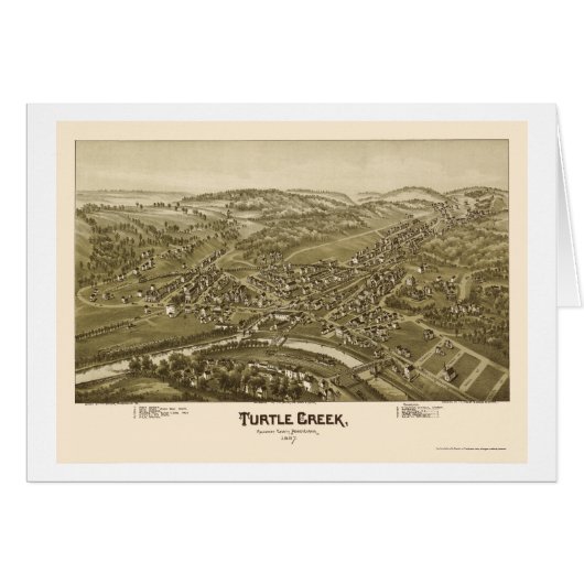 Turtle Creek, PA Panoramic Map - 1897 Cards (Front Horizontal)