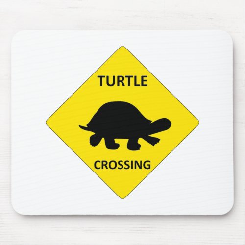 Turtle crossing sign mouse pad