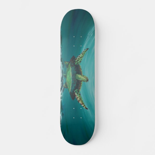 Turtle crossing skateboard deck (Front)