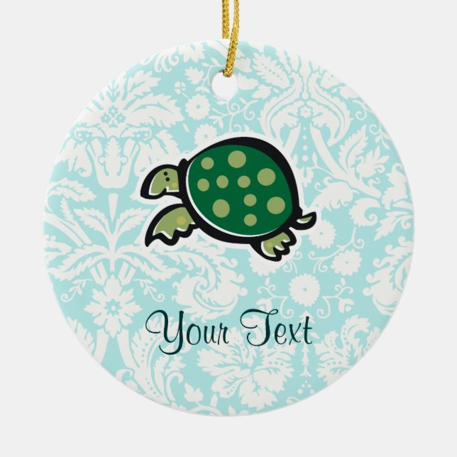 Turtle; Cute Ceramic Ornament (Front)