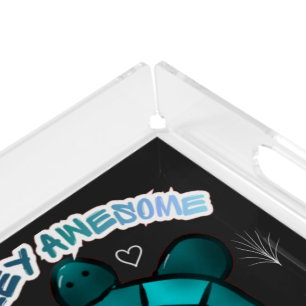 Turtle Cute Pun Funny Animal Gift Acrylic Tray
