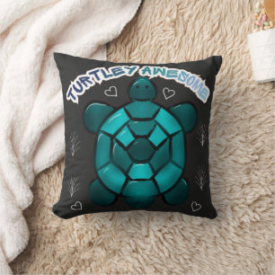  Turtle Cute Pun Funny Animal Gift Throw Pillow