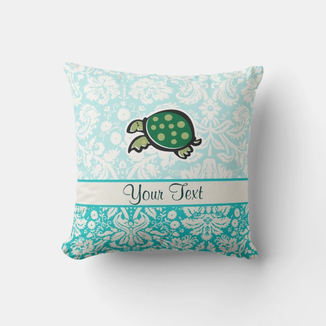 Turtle; Cute Throw Pillow (Front)