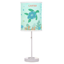 Turtle - Cute Under The Sea Personalized Nursery Table Lamp