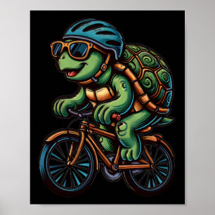 Turtle Cycling Lover Cycle Cyclist Bike Tour Bicyc Poster