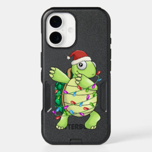 Turtle dab dancing dabbing Christmas lights iPhone 16 Case