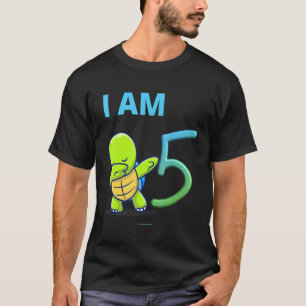 Turtle Dabbing Birthday 5 Years Old T-Shirt