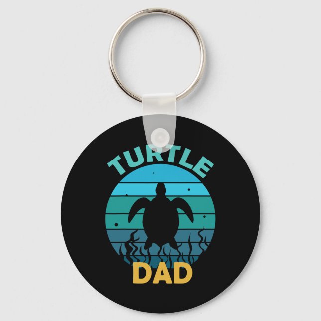 Turtle Dad Eco-friendly Earth Day  Keychain (Front)