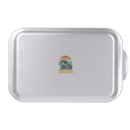 Turtle Dad Retro Sunset Vintage Engraving Vector D Cake Pan