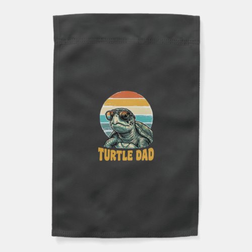 Turtle Dad Retro Sunset Vintage Engraving Vector D Garden Flag