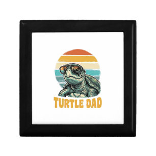 Turtle Dad Retro Sunset Vintage Engraving Vector D Gift Box