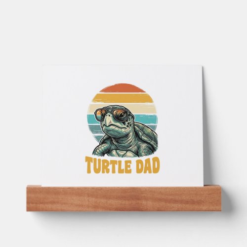 Turtle Dad Retro Sunset Vintage Engraving Vector D Picture Ledge