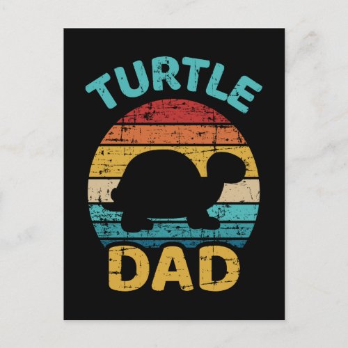 Turtle dad vintage retro fathers day gift postcard