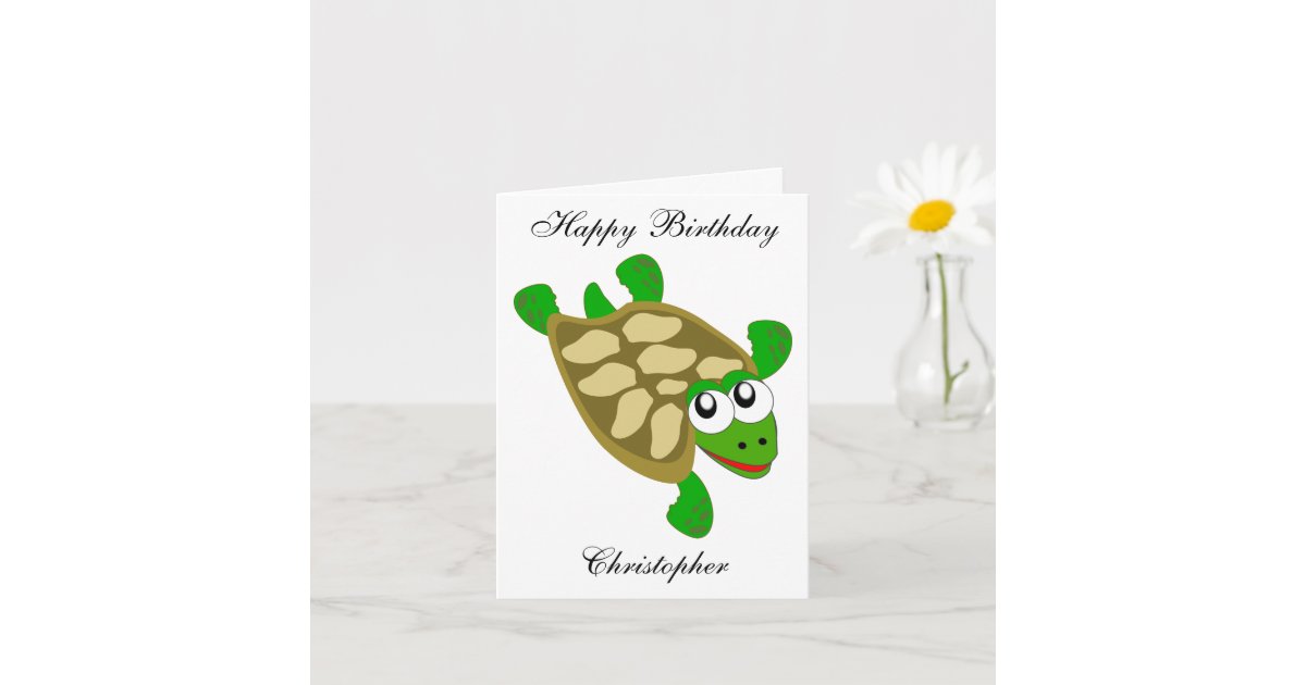 Turtle Design Birthday Card | Zazzle