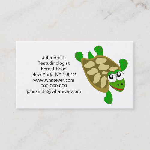 Turtle Testudinologist Business Card