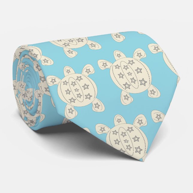 Turtle Design Neck Tie (Rolled)