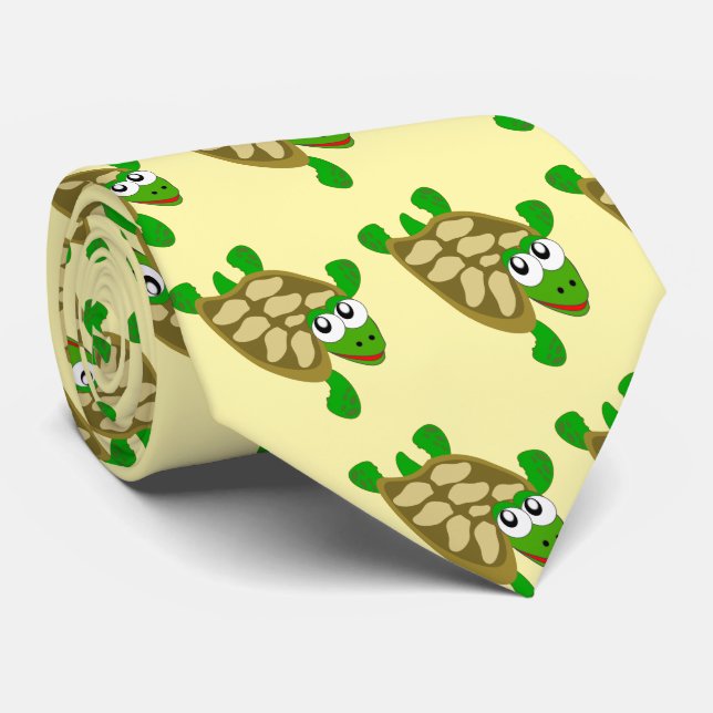 Turtle Design Neck Tie (Rolled)