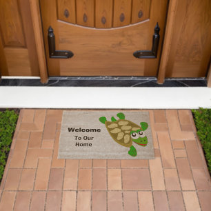 Turtle Design Personalised Fiber Doormat