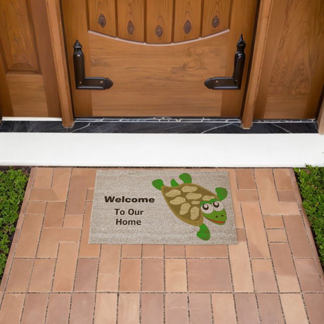Turtle Design Personalised Fiber Doormat (Insitu (Outdoor))