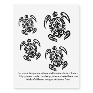 Turtle design transfers and temporary tattoos