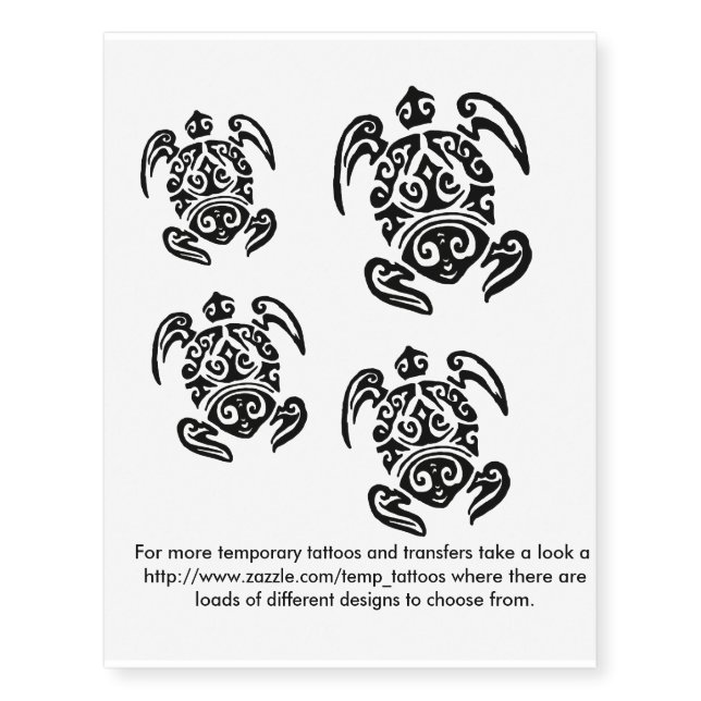 Turtle design transfers and temporary tattoos (Front)