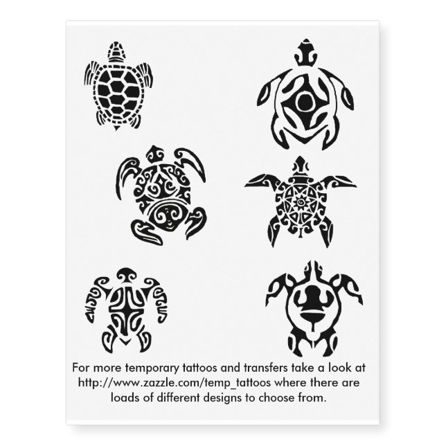 Turtle design transfers and temporary tattoos (Front)