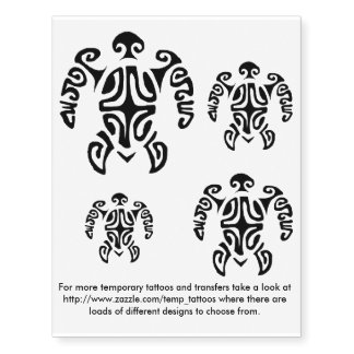 Turtle design transfers and temporary tattoos