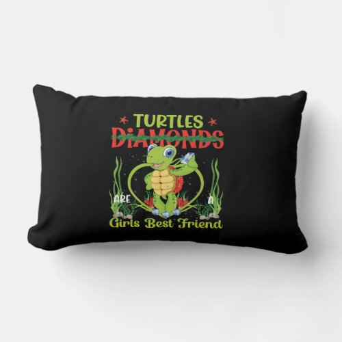 turtle diamonds are girls best friend lumbar pillow