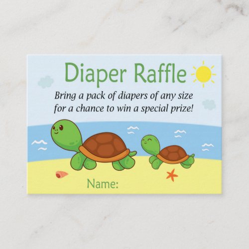 Turtle Diaper Raffle Tickets