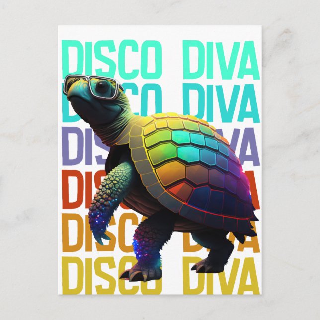 Turtle Disco Diva Postcard (Front)