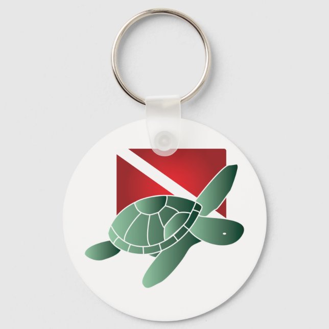 Turtle Dive Flag Keychain (Front)