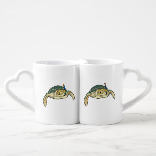 Turtle Diver Snorkel Coffee Mug Set