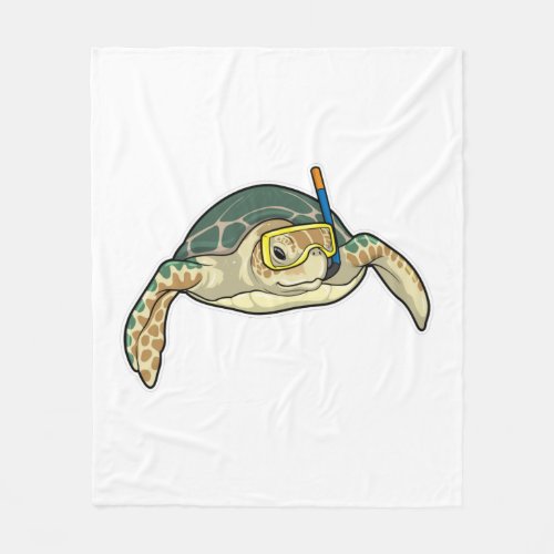 Turtle Diver Snorkel Fleece Blanket