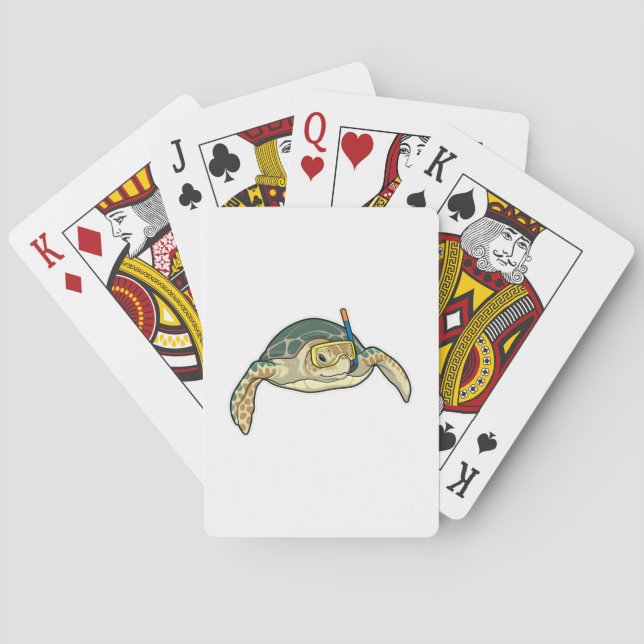 Turtle Diver Snorkel Poker Cards (Back)