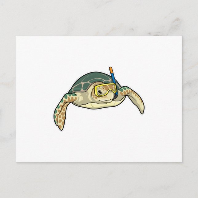 Turtle Diver Snorkel Postcard (Front)
