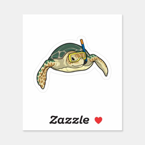 Turtle Diver Snorkel Sticker