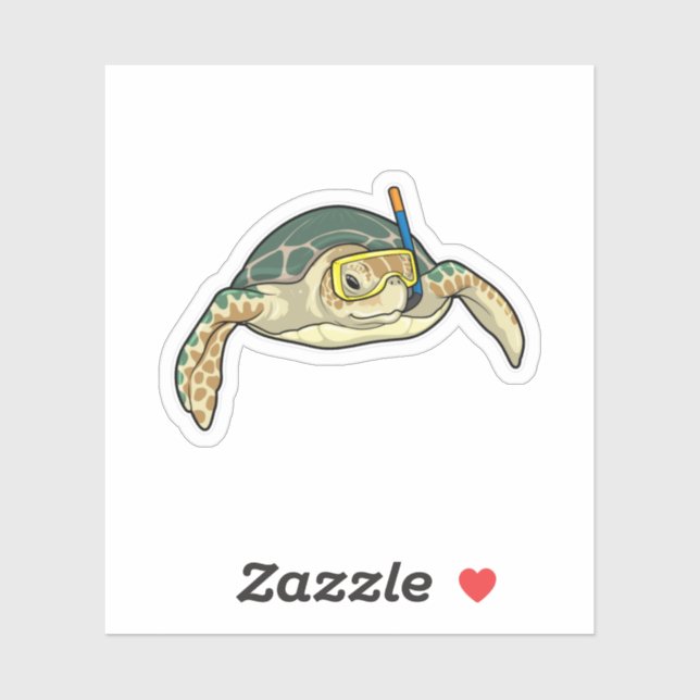 Turtle Diver Snorkel Sticker (Sheet)