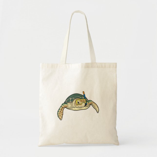 Turtle Diver Snorkel Tote Bag (Front)