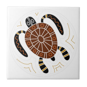 Turtle Dotted Design Ceramic Tile