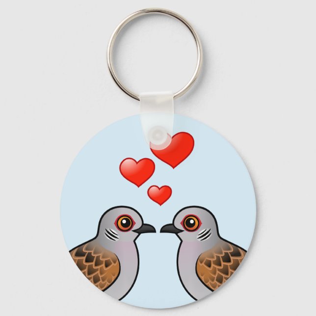 Turtle Doves in Love Keychain (Front)