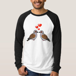 Two Turtle Doves in Love Men's Canvas Long Sleeve Raglan T-Shirt