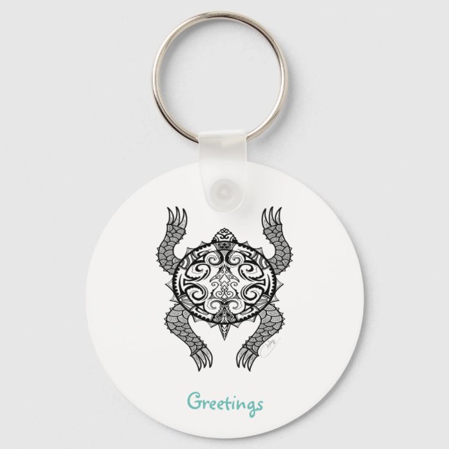 Turtle Drawing Keychain (Front)