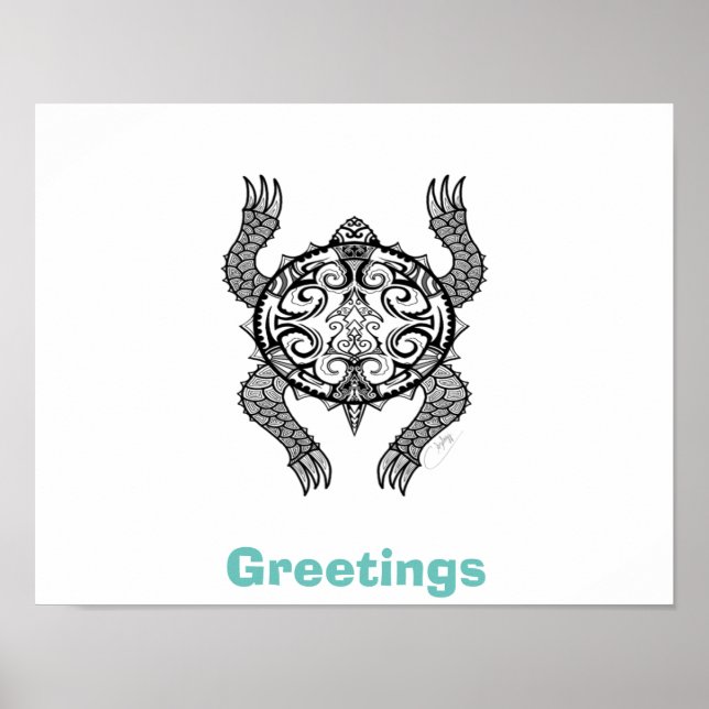 Turtle Drawing Poster (Front)