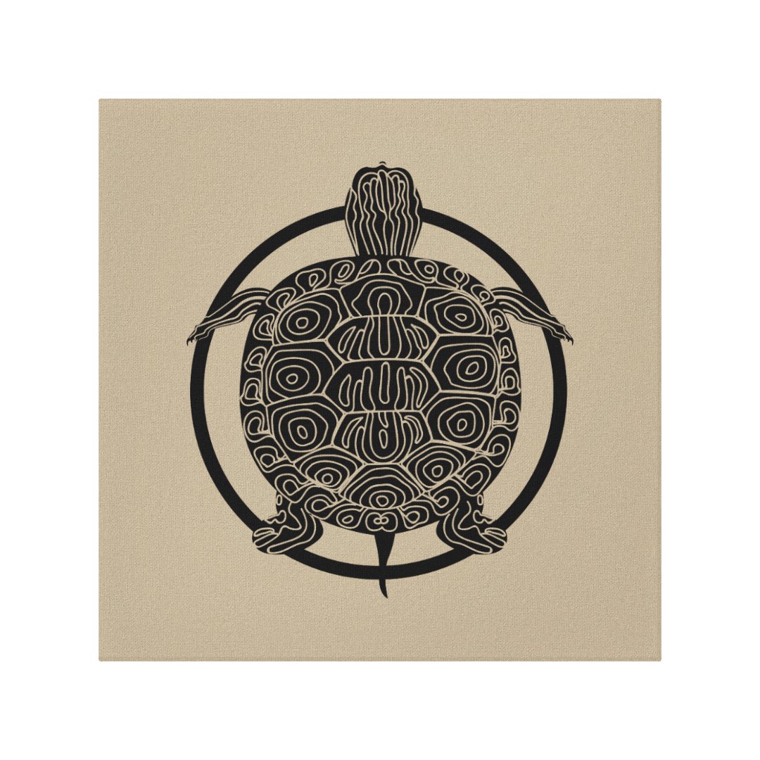 Turtle Drawing - Wildlife Circle Series Canvas Print | Zazzle