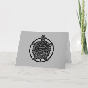 Turtle Drawing - Wildlife Circle Series Card