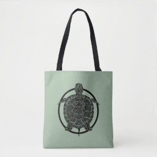 Turtle Drawing - Wildlife Circle Series Tote Bag