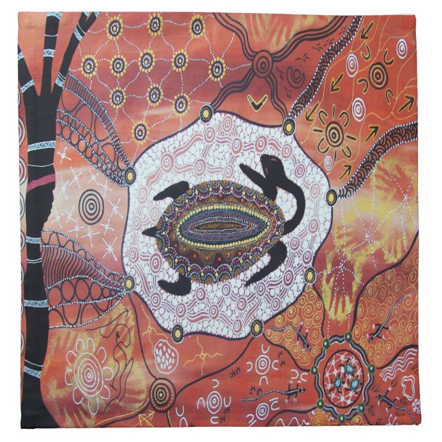 Turtle Dreaming Aboriginal Art Napkins (Front)