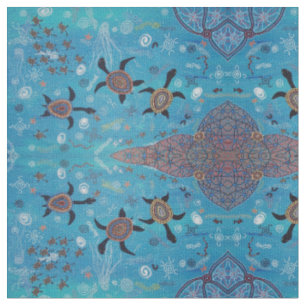 Turtle Dreaming Aboriginal Design Fabric