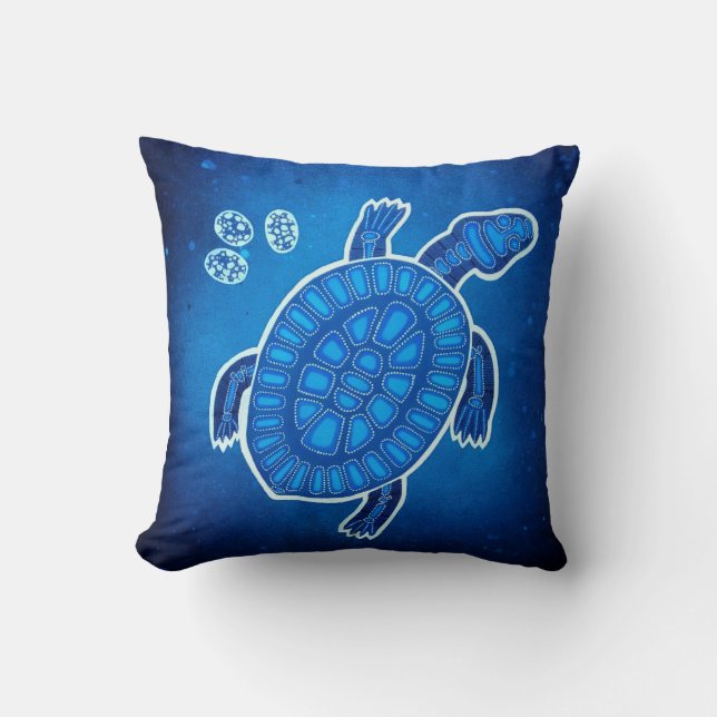 Turtle Dreaming Throw Pillow (Front)