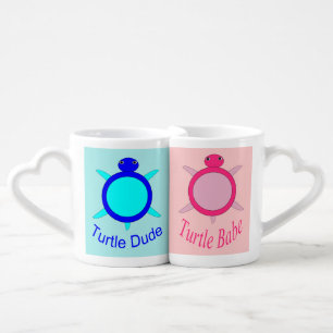 Turtle Dude and Turtle Babe Lovers Mugs